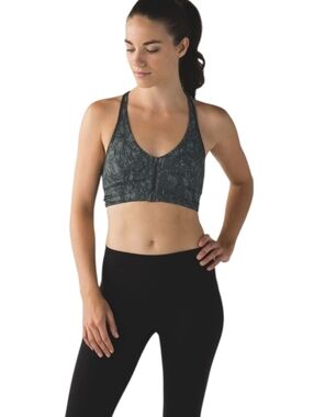 Lululemon Cool To Street Bra Jazzy White Gator Green